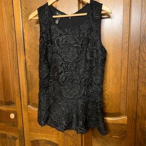 INC black sleeveless black top size XL EUC